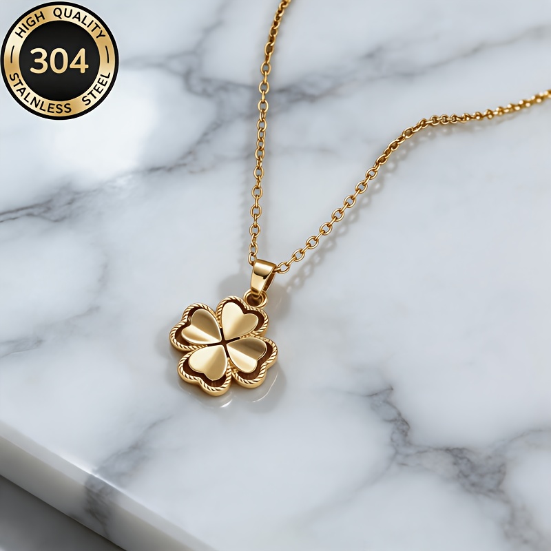 Women's Four Leaf Clover Pendant Necklace, Hypoallergenic Gift